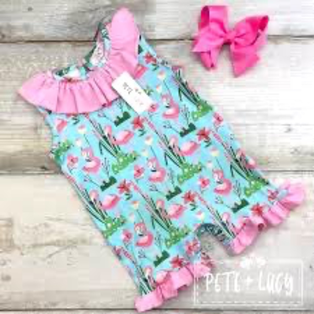 PETE+LUCY | Girls Flamingo Fun Romper